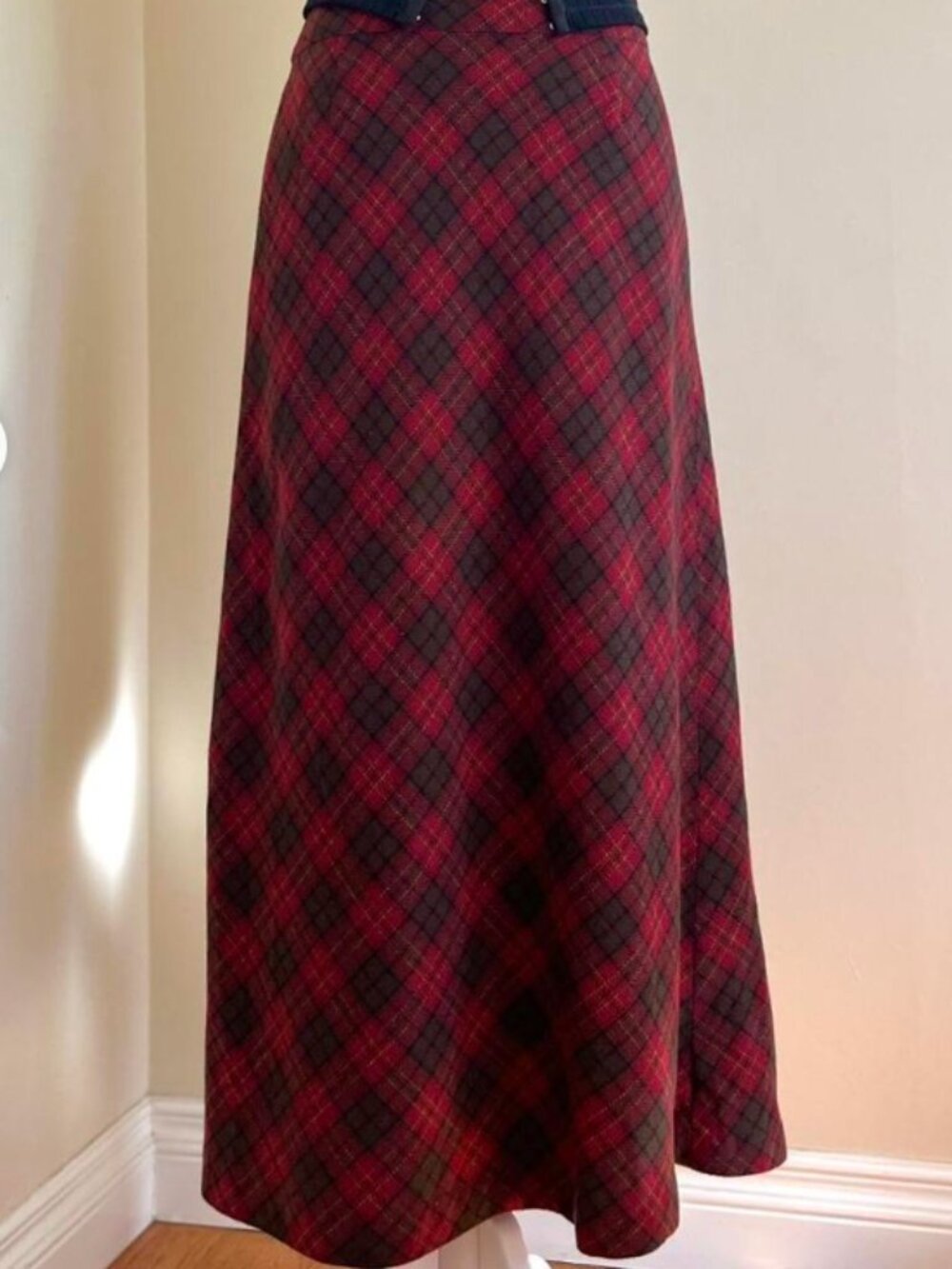 1990's GAP Wool Plaid Equestrian Skirt